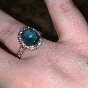 London blue topaz and white sapphire ring